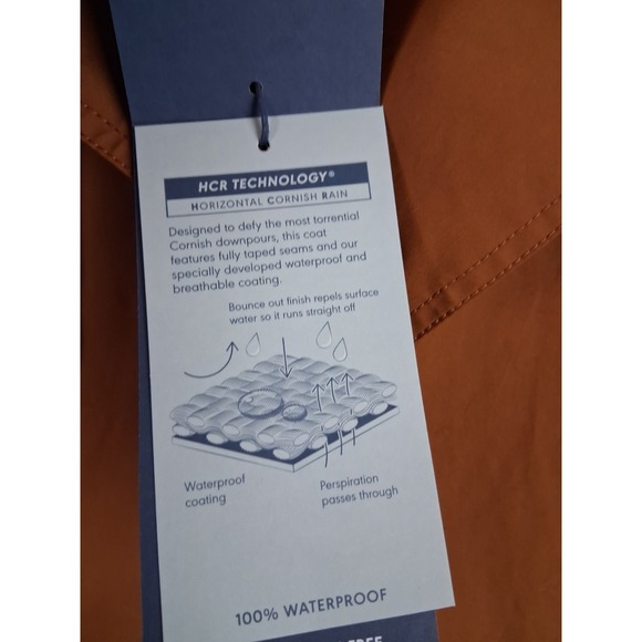 NEW Seasalt Cornwall Coat 12P Brown Organic Tin Cloth Rain Trenchcoat Penweather - Picture 5 of 13